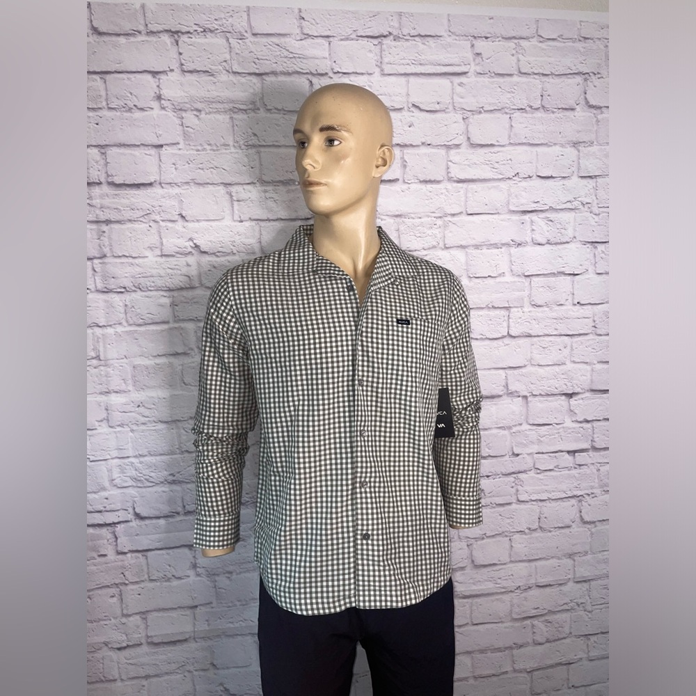 🔥RVCA Beat Check LS Shirt Easy Fit Size XLarge